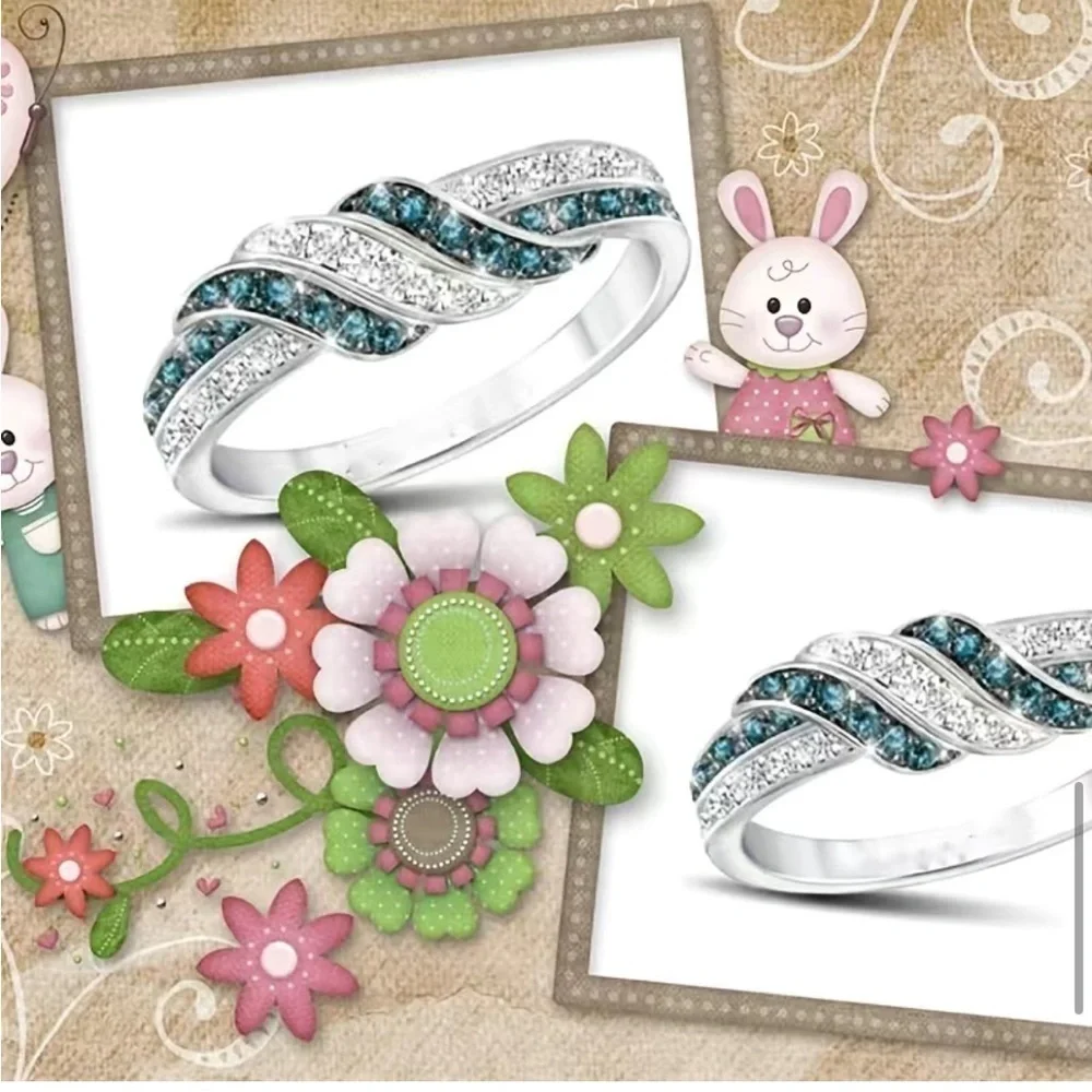 Rhinestone Wrap Knot Style Ring Size 9